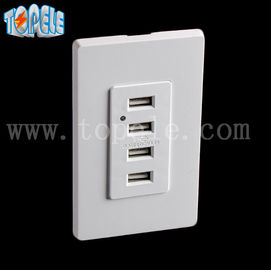 Άσπρη έξοδος τοίχων Usb, ηλεκτρική έξοδος 4 Usb λιμένες USB με 2 πιάτα τοίχων